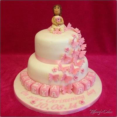 Girls Christening Cake - Cake by TiffanysCakes