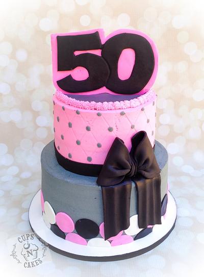 Polkadot 50th birthday  - Cake by Cups-N-Cakes 