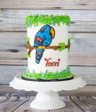 Blue Parrot - Cake by Anchored in Cake