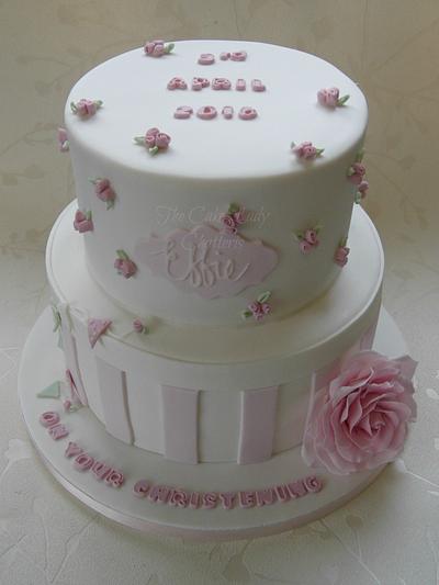 Rose Christening - Cake by The Cake Lady (Tracy)