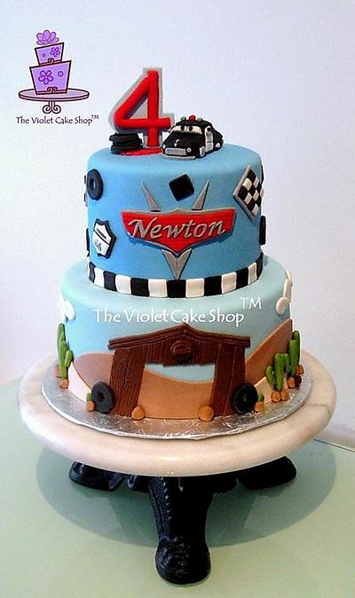 Cars Cake for Newton Featuring SHERIFF - Cake by Violet - The Violet Cake Shop™