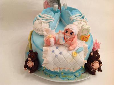 Baby shower cake (first one) - Cake by Malika