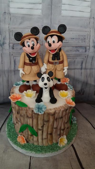 Mickey and minnie on safari - Cake by Petra