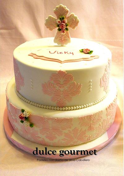 Shabby Chic Communion cake - Cake by Silvia Caballero