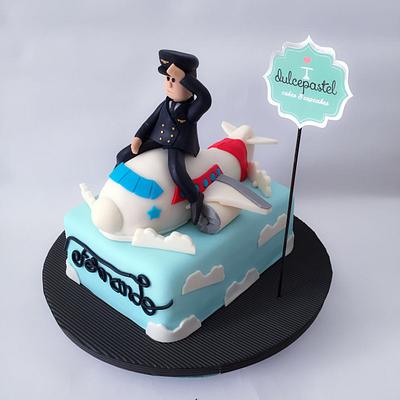 Torta Piloto Avión - Pilot Airplane Cake - Cake by Dulcepastel.com