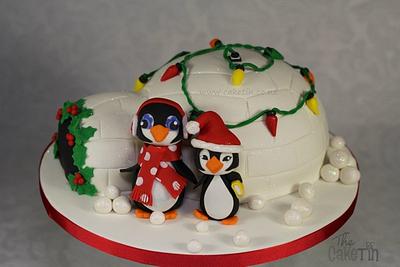 The Penguins and their Christmas Igloo - A cake for My daughter's teacher - Cake by The Cake Tin