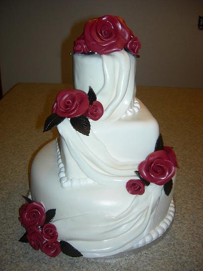 Fondant Drape Wedding Cake - Cake by Deanna Dunn