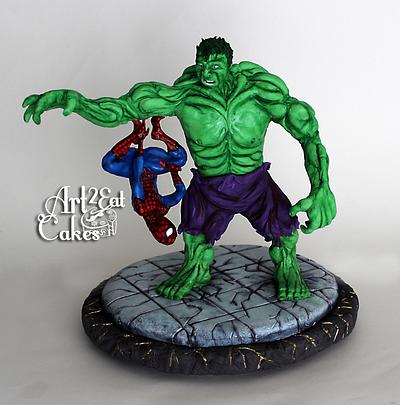 Hulk and Spidey are Friends - Cake by Heather -Art2Eat Cakes- Sherman