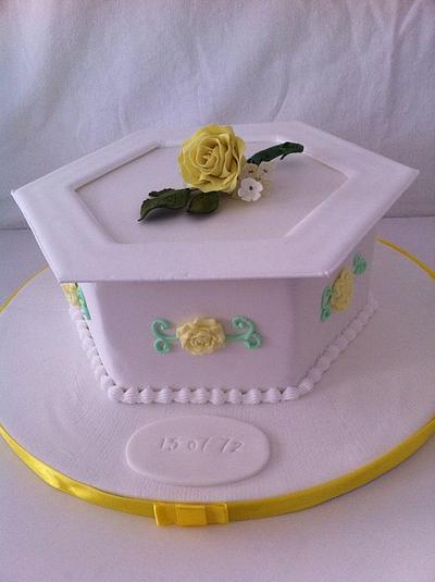 sugar flowers and royal iced collar - Cake by sasha