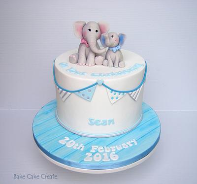 Elephant christening cake - Cake by Karen Geraghty