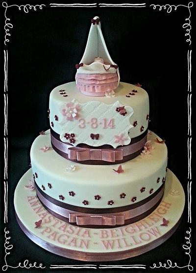 DUSKY PINK CHRISTENING CAKE - Cake by Too Nice to Slice