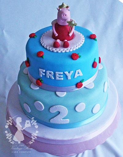 Fairy Peppa Pig Cake with a hint of Cath Kidston :) - Cake by Bethany - The Vintage Rose Cake Company