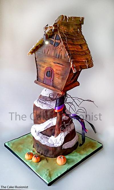 Crooked House Pinata Halloween Cake - Cake by Hannah