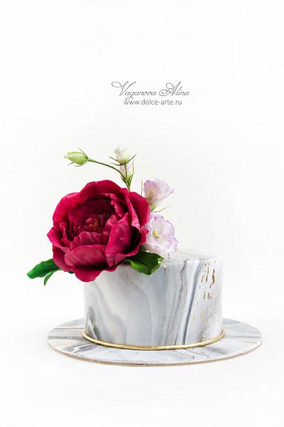 Marsala peony rose  - Cake by Alina Vaganova