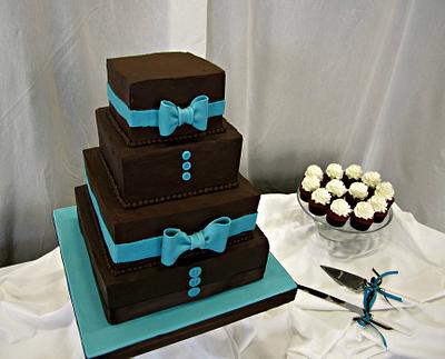 Tuxedo Inspired Wedding Cake - Cake by TheLastCourseBakery