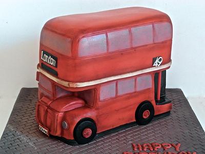 Vintage london double decker bus - Cake by Ellie @ Ellie's Elegant Cakery