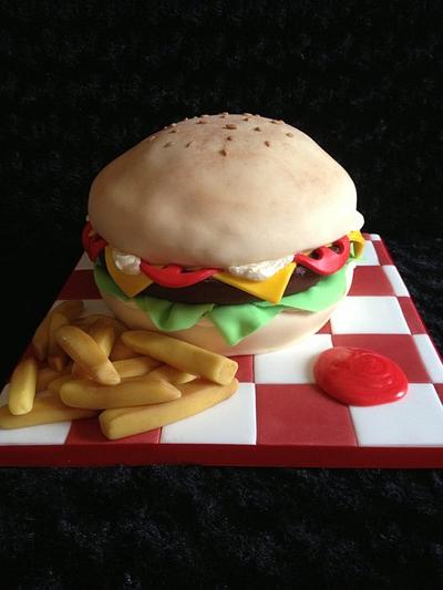 Burger and fries anyone ?  - Cake by Lisa Salerno 