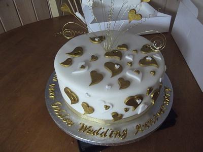 50th Wedding Aniversary Cake  - Cake by jenny buss