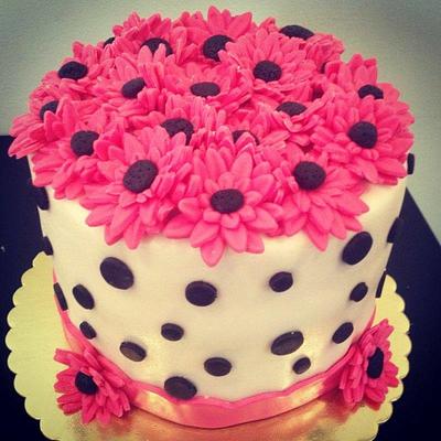 Pink Flowers Cake - Cake by PastaLaVistaCakes