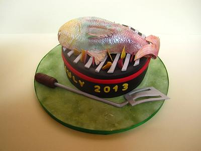 Grill the fish - Cake by Daisy Brydon Creations