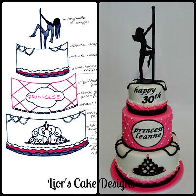 Pole Dancing Princess - Cake by Lior's Cake Designs