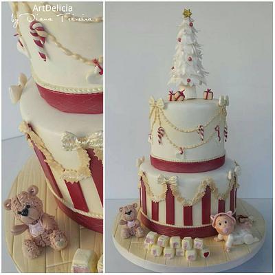 Wedding and Baptism Christmas Cake - Cake by Unique Cake's Boutique