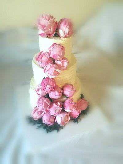 Pink flowers - Cake by Mar  Roz