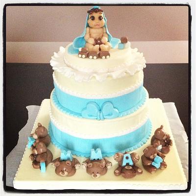christening boy cake - Cake by Naike Lanza