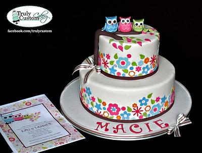 Owl Theme Baby  Shower - Cake by TrulyCustom