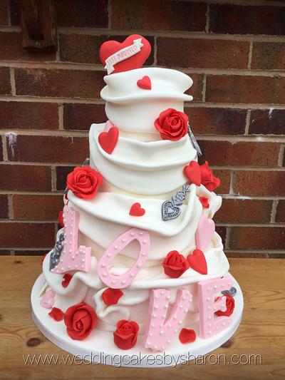 Wrap style Love Wedding Cake - Cake by Perfect Party Cakes (Sharon Ward)
