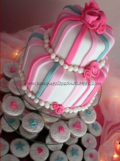 Cake and Cupcakes - Cake by Marielly Parra