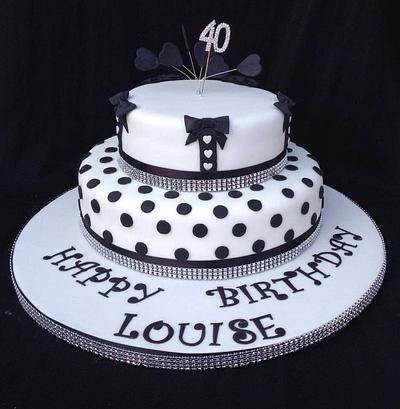 Black and white birthday cake - Cake by SweetDelightsbyIffat