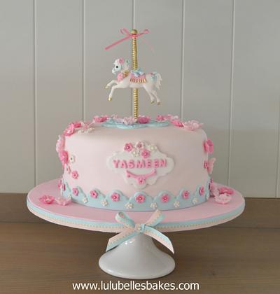 Carousel Baby Shower cake - Cake by Lulubelle's Bakes