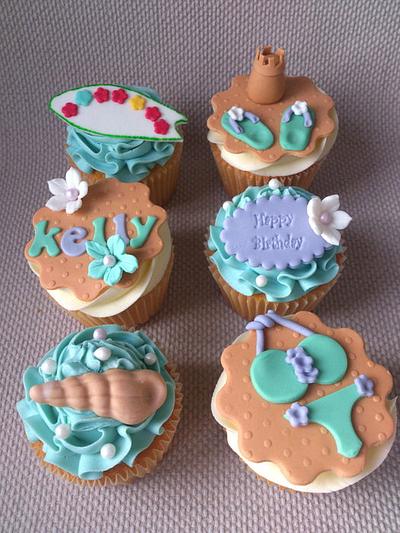 Beach themed cupcakes - Cake by Dollybird Bakes