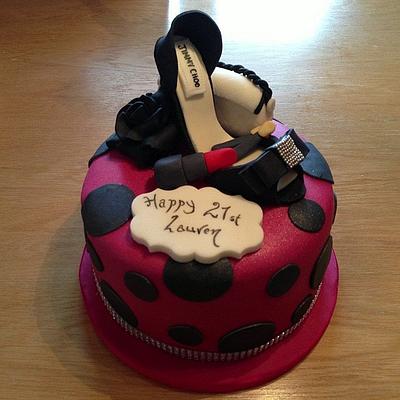 21st birthday cake for a girly girl - Cake by Amy Archibald