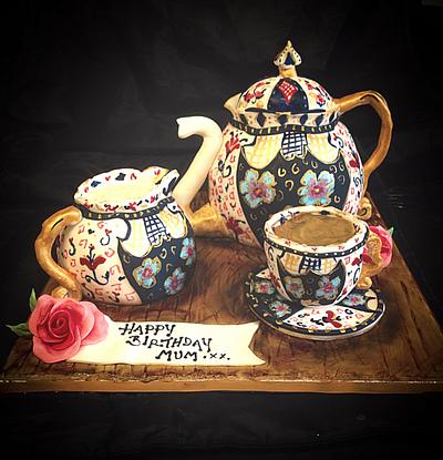 Crown Derby tea set  - Cake by Bubba's cakes 