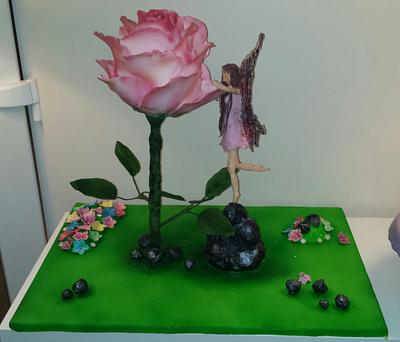 All Things Nice Collaboration.  Large rose and fairy cake  - Cake by My Darlin Cakes
