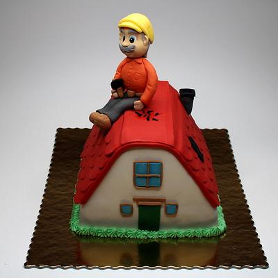 Home 3D with Roofer Cake - Cake by Beatrice Maria