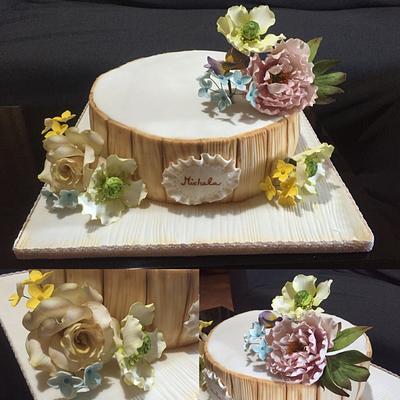 Shabby Chic Cake & Sugar Flowers  - Cake by Valentina Giove 