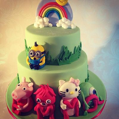 Mash up of Emma's favourite characters ! - Cake by Claire