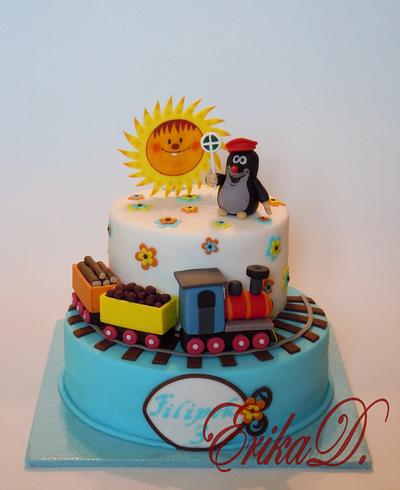 Little Mole with train - Cake by Derika