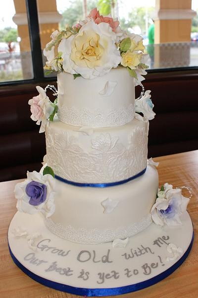 Lace Anniversary Cake - Cake by Margie