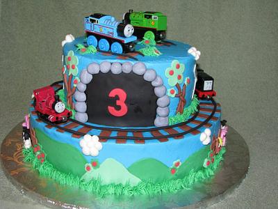 Thomas & Friends 3rd Birthday - Cake by The Ruffled Crumb