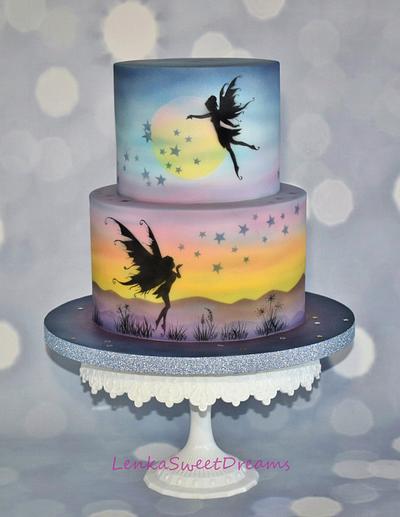 Fairy Fantasy Silhouette cake . - Cake by LenkaSweetDreams