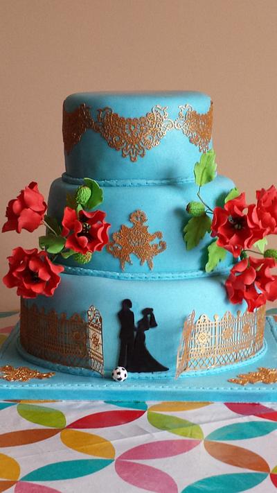 Blue wedding cake - Cake by Agnieszka
