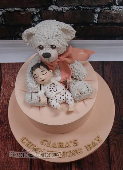 Ciara - Teddy bear christening cake - Cake by Niamh Geraghty, Perfectionist Confectionist