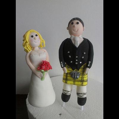 First attempt at a bride and groom - Cake by Amy
