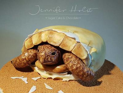 Hatching turtle for carving class - Cake by Jennifer Holst • Sugar, Cake & Chocolate •