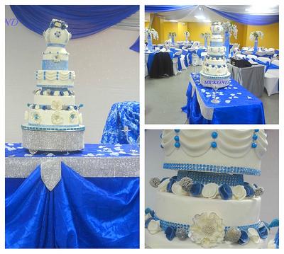 A ROYAL BLUE WEDDING CAKE - Cake by Linda