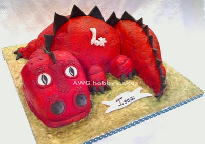 Cute Red Dino for Isaac - Cake by AWG Hobby Cakes